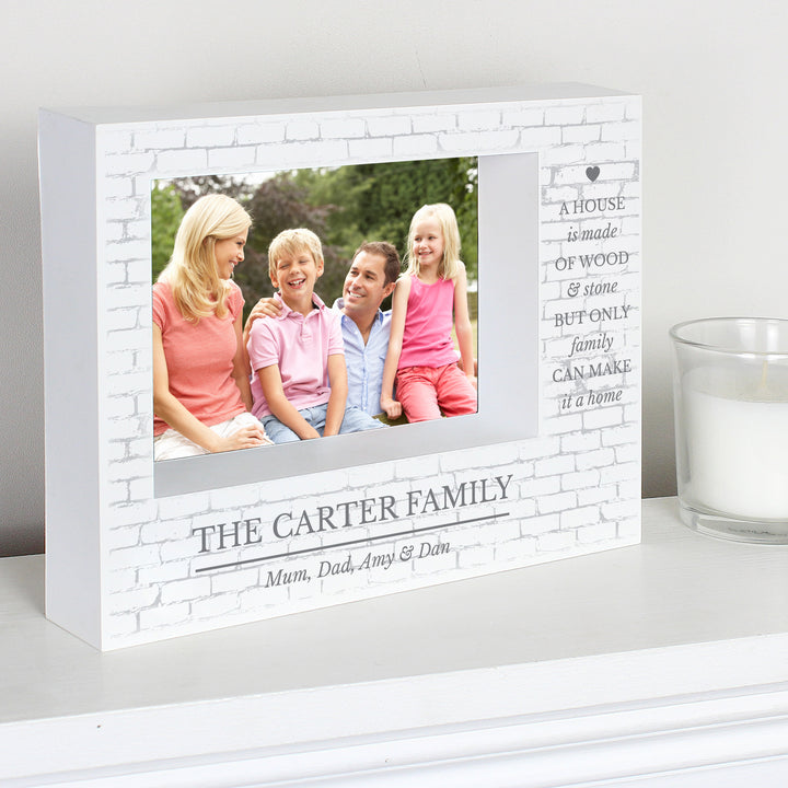 Buy Personalised Family 5x7 Landscape Box Photo Frame available now at www.giftsfinder.co.uk