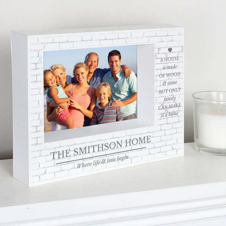 Buy Personalised Family 5x7 Landscape Box Photo Frame available now at www.giftsfinder.co.uk