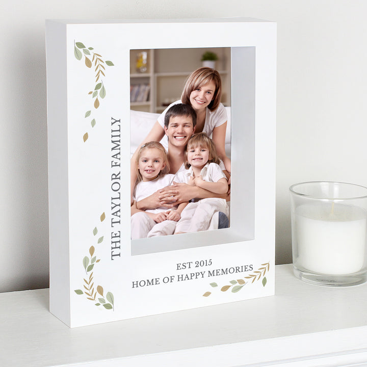 Buy Personalised Fresh Botanical 5x7 Box Photo Frame at www.giftsfinder.co.uk