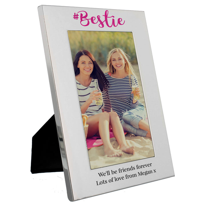 Personalised #Bestie 6x4 Inch Silver Photo Frame - part of the Gifts Finder Photo Frames, Albums and Guestbooks collection