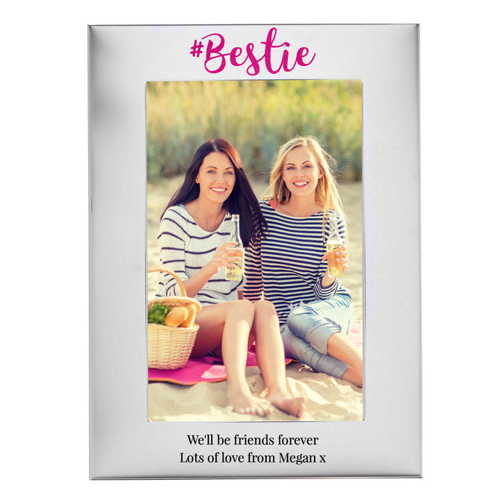 Personalised #Bestie 6x4 Inch Silver Photo Frame - part of the Gifts Finder Photo Frames, Albums and Guestbooks collection