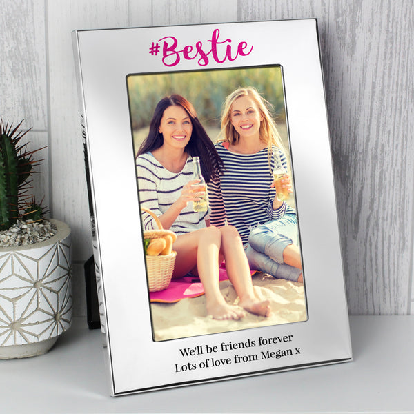 Buy Personalised #Bestie 6x4 Silver Photo Frame available now at www.giftsfinder.co.uk