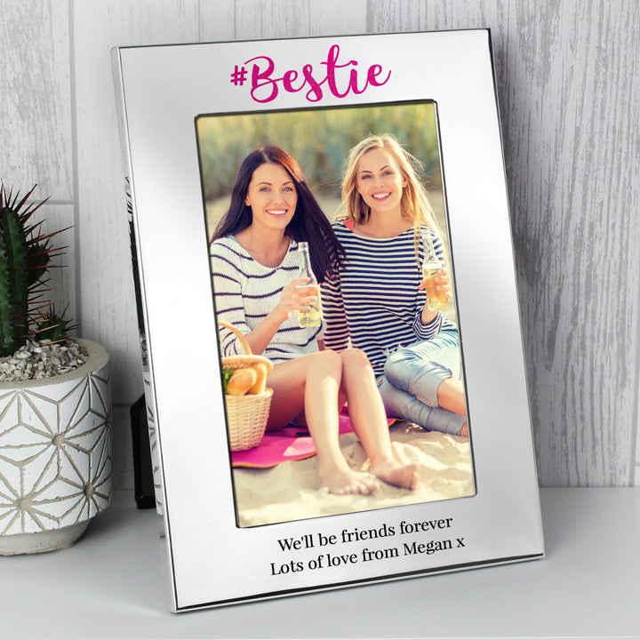 Personalised #Bestie 6x4 Inch Silver Photo Frame - part of the Gifts Finder Photo Frames, Albums and Guestbooks collection