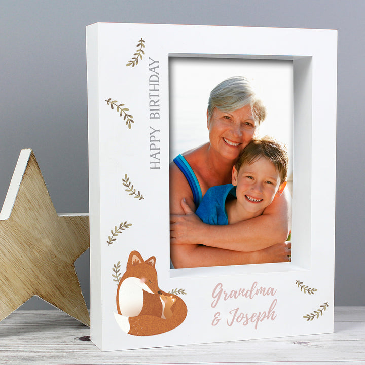 Buy Personalised Mummy and Me Fox 5x7 Box Photo Frame at www.giftsfinder.co.uk