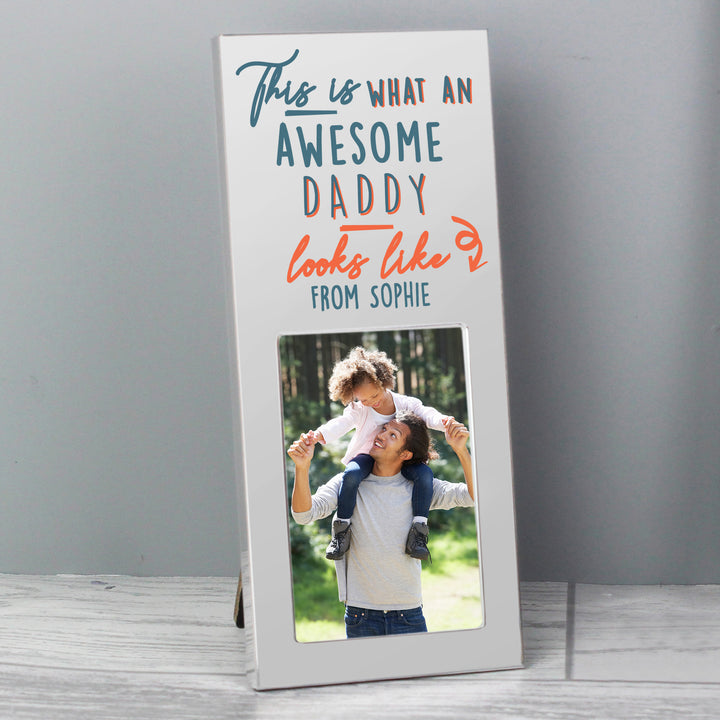 Buy Personalised This Is What Awesome Looks Like Silver 2x3 Photo Frame at www.giftsfinder.co.uk