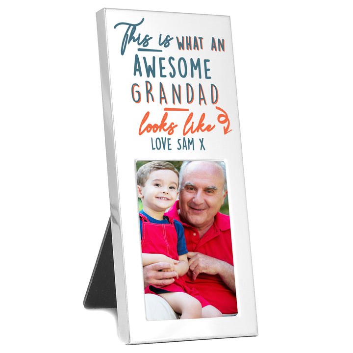 Buy Personalised This Is What Awesome Looks Like Silver 2x3 Photo Frame at www.giftsfinder.co.uk