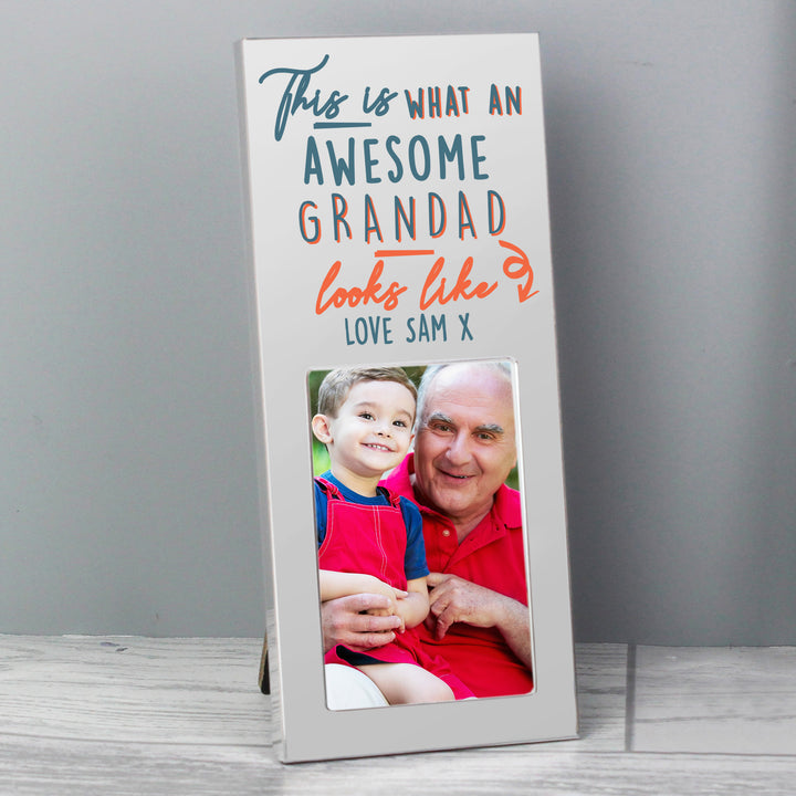 Buy Personalised This Is What Awesome Looks Like Silver 2x3 Photo Frame at www.giftsfinder.co.uk