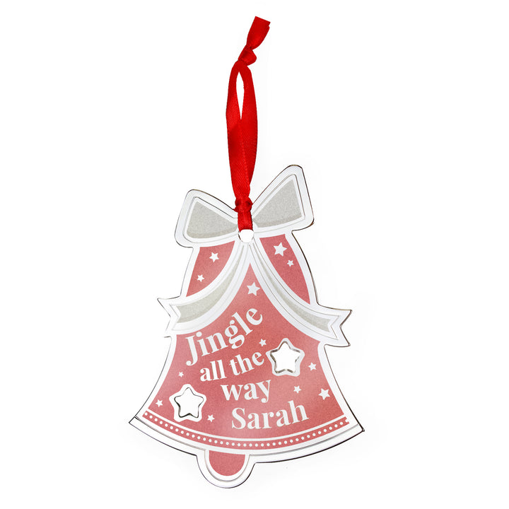 Personalised Jingle All The Way Bell Metal Decoration - part of the Gifts Finder Personalised Christmas Decorations collection