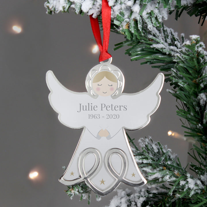 Buy Personalised Memorial Angel Metal Decoration at www.giftsfinder.co.uk