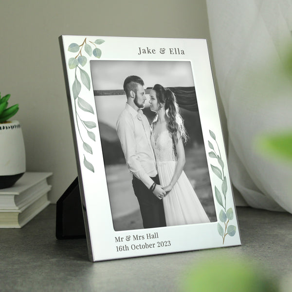 Buy Personalised Botanical 6x4 Silver Photo Frame available now at www.giftsfinder.co.uk