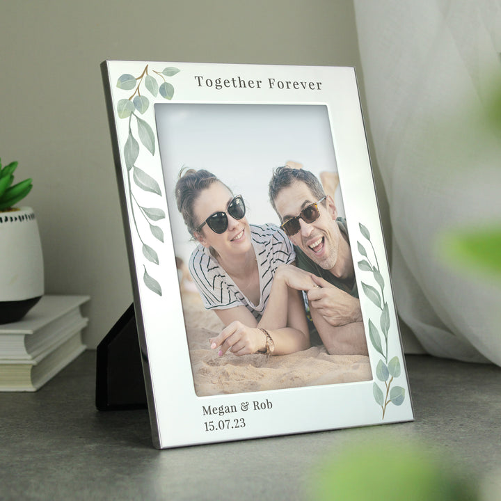 Buy Personalised Botanical 6x4 Silver Photo Frame available now at www.giftsfinder.co.uk