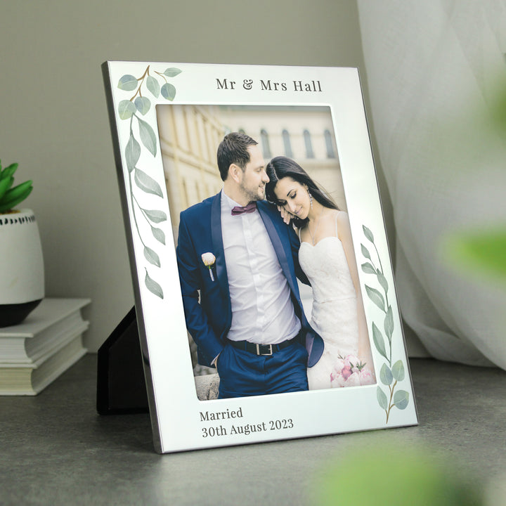 Buy Personalised Botanical 6x4 Silver Photo Frame available now at www.giftsfinder.co.uk