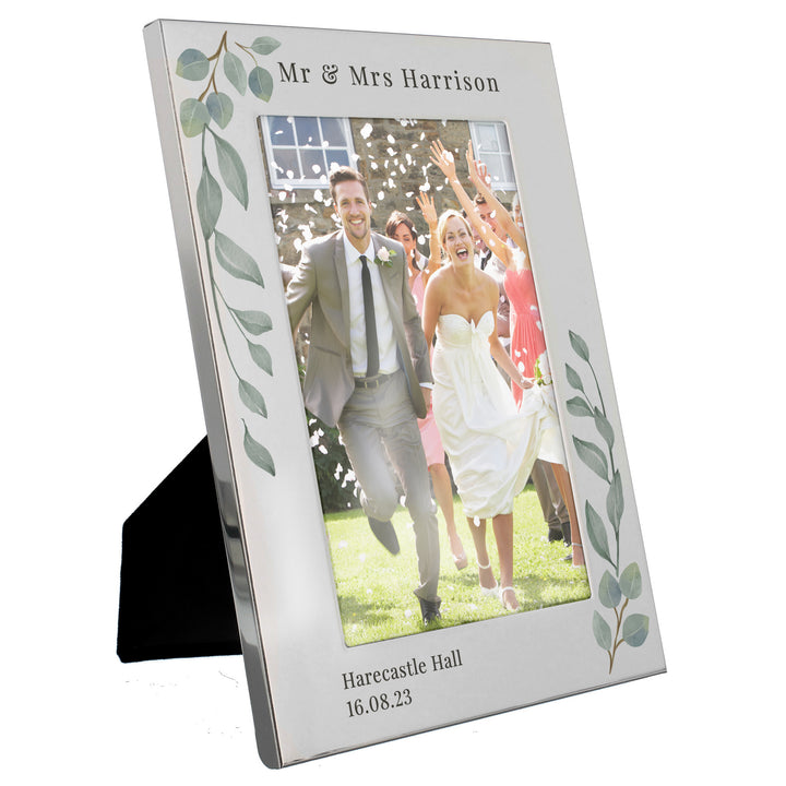 Buy Personalised Botanical 6x4 Silver Photo Frame available now at www.giftsfinder.co.uk