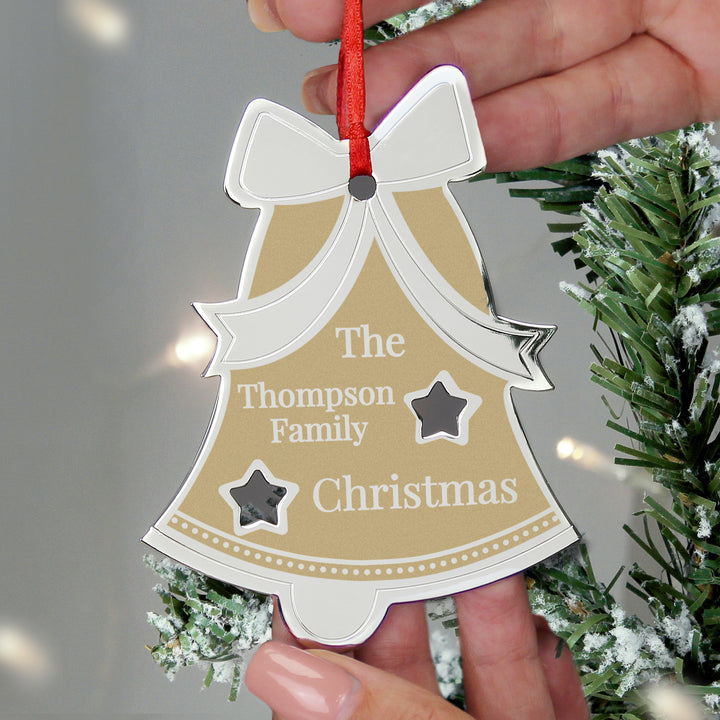 Buy Personalised Golden Christmas Bell Decoration available now at www.giftsfinder.co.uk