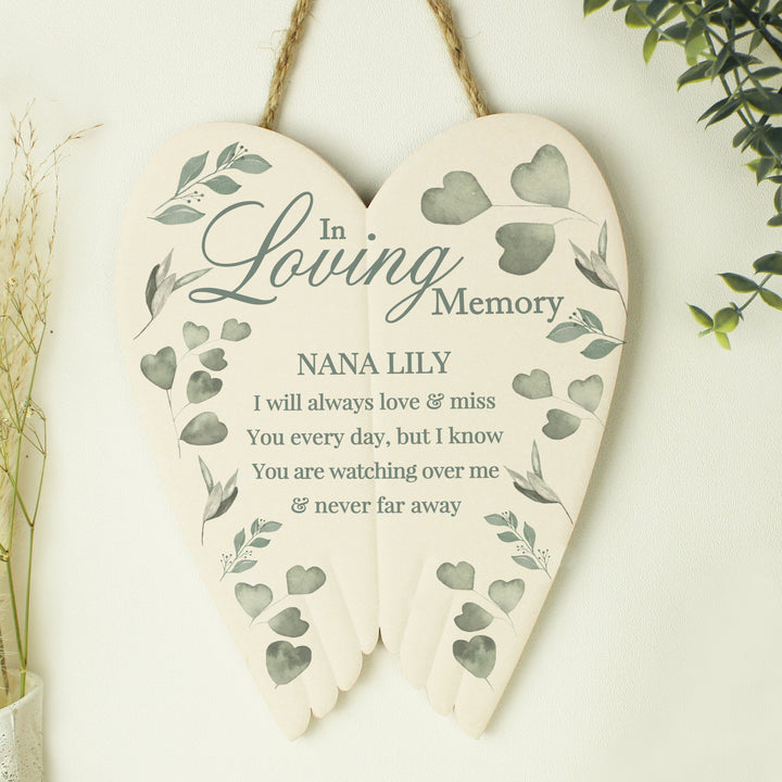 Personalised In Loving Memory Ceramic Wings - part of the Gifts Finder Personalised Memorials collection