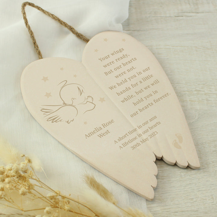 Buy Personalised Little Angel Ceramic Wings available now at www.giftsfinder.co.uk