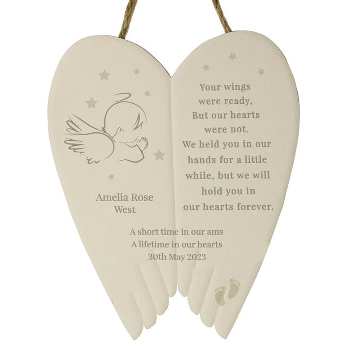 Buy Personalised Little Angel Ceramic Wings available now at www.giftsfinder.co.uk