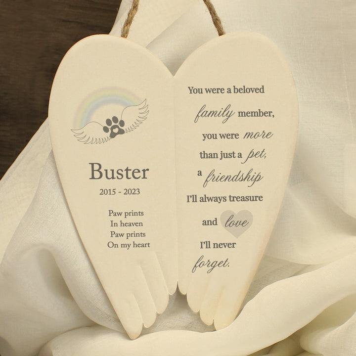 Buy Personalised Pet Memorial Ceramic Wings at www.giftsfinder.co.uk