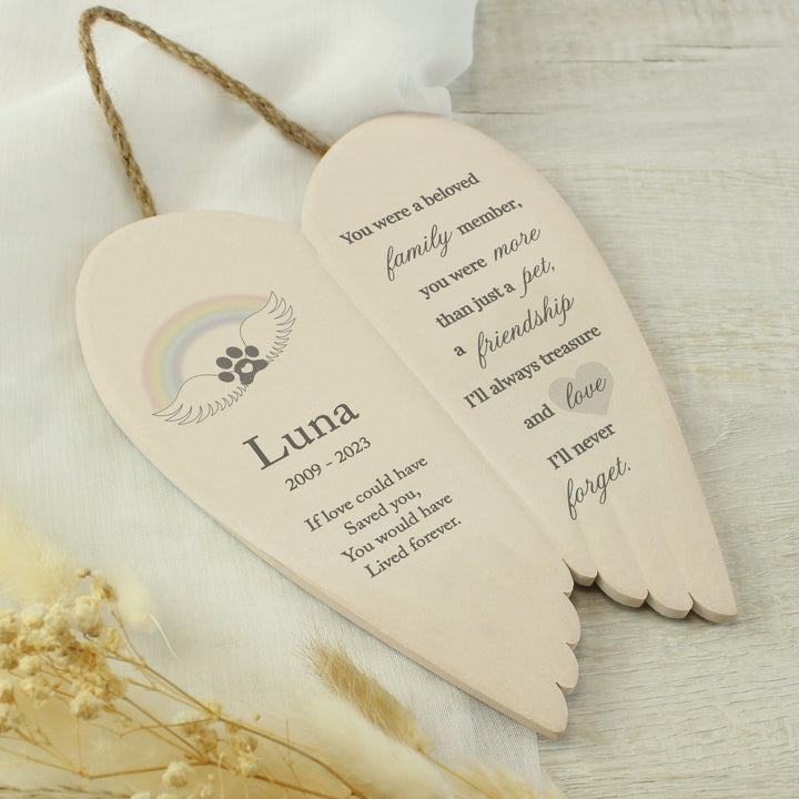 Buy Personalised Pet Memorial Ceramic Wings at www.giftsfinder.co.uk