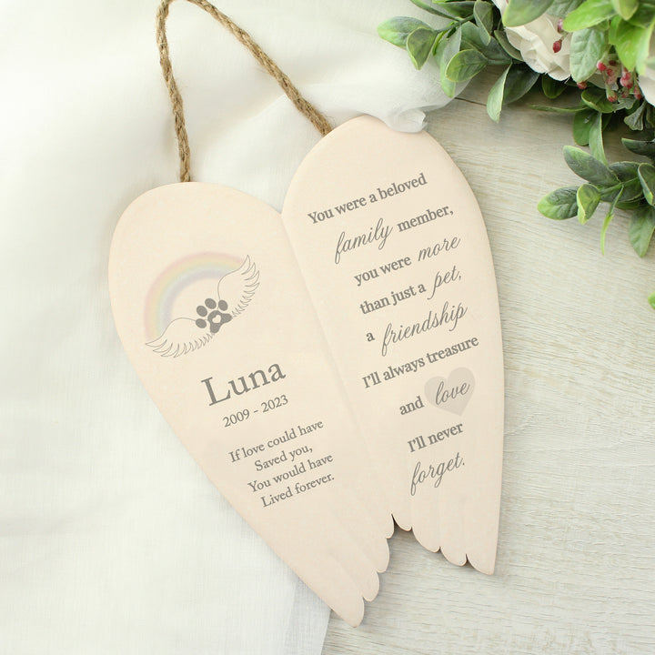 Buy Personalised Pet Memorial Ceramic Wings at www.giftsfinder.co.uk