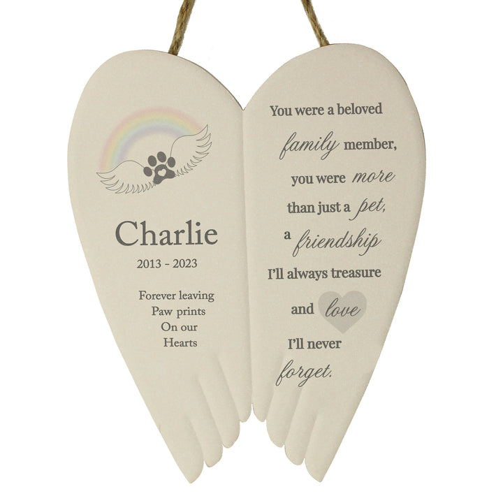 Buy Personalised Pet Memorial Ceramic Wings at www.giftsfinder.co.uk