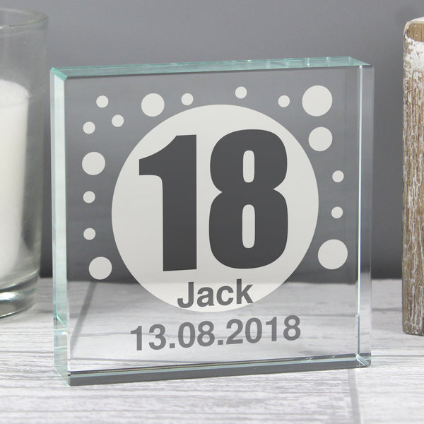 Personalised Spots Age Large Crystal Token in gift category Personalised Ornaments & Keepsakes