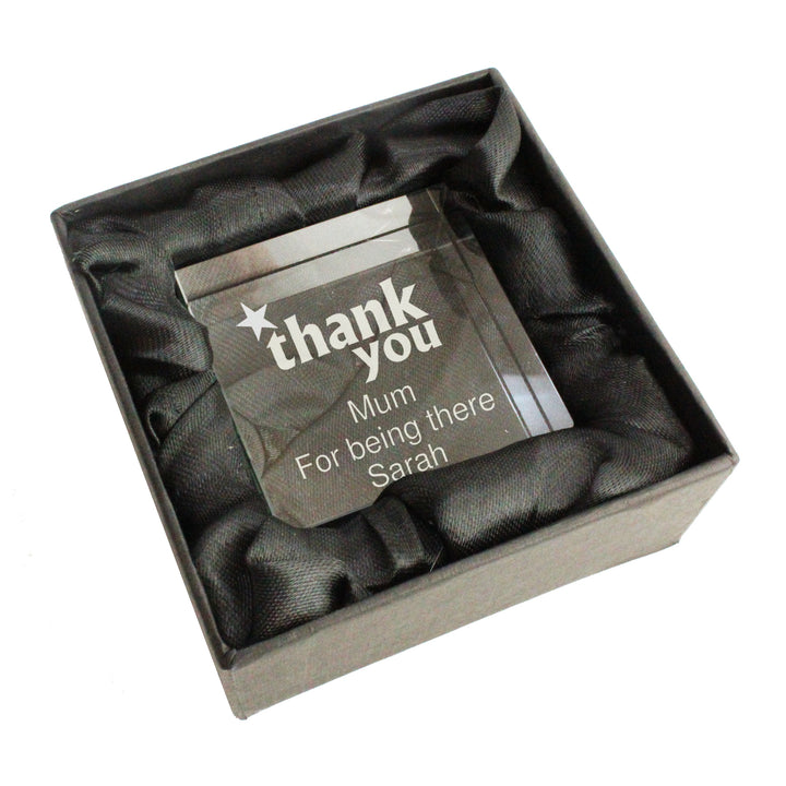 Personalised Thank you Large Crystal Token in gift category Personalised Ornaments & Keepsakes