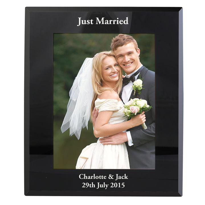 Buy Personalised 5x7 Black Glass Photo Frame available now at www.giftsfinder.co.uk