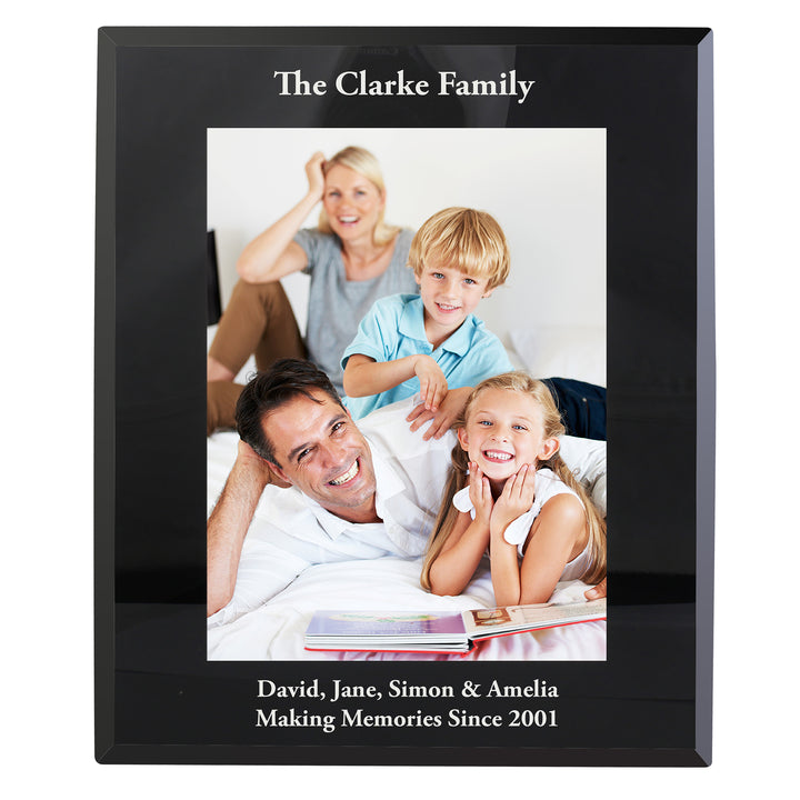 Buy Personalised 5x7 Black Glass Photo Frame available now at www.giftsfinder.co.uk