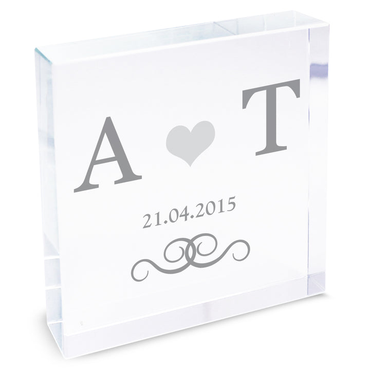 Personalised Silver Monogram Large Crystal Token in gift category Personalised Ornaments & Keepsakes