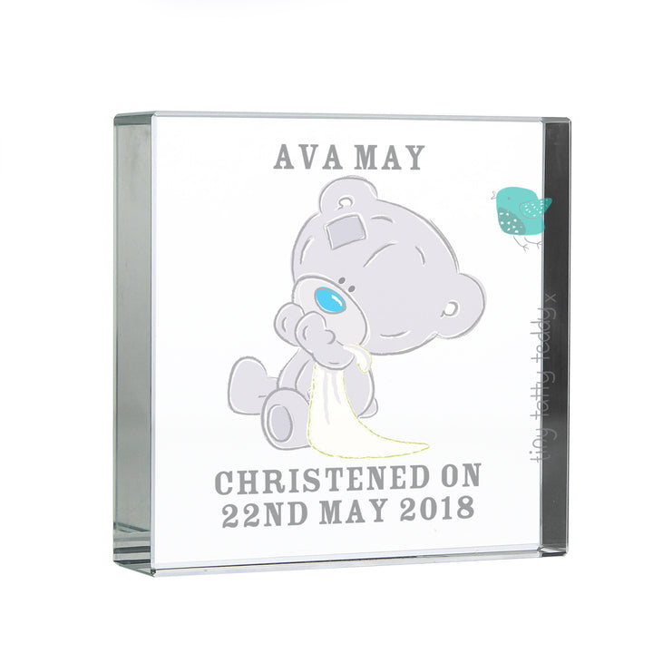 Personalised Tiny Tatty Teddy Christening Crystal Token - part of the Gifts Finder Ornaments collection