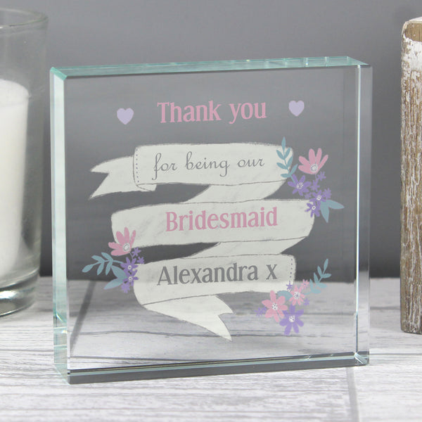 Buy Personalised Garden Bloom Large Crystal Token available now at www.giftsfinder.co.uk