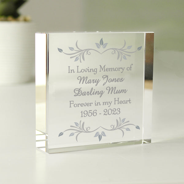 Personalised Sentiments Large Crystal Token in gift category Personalised Ornaments & Keepsakes