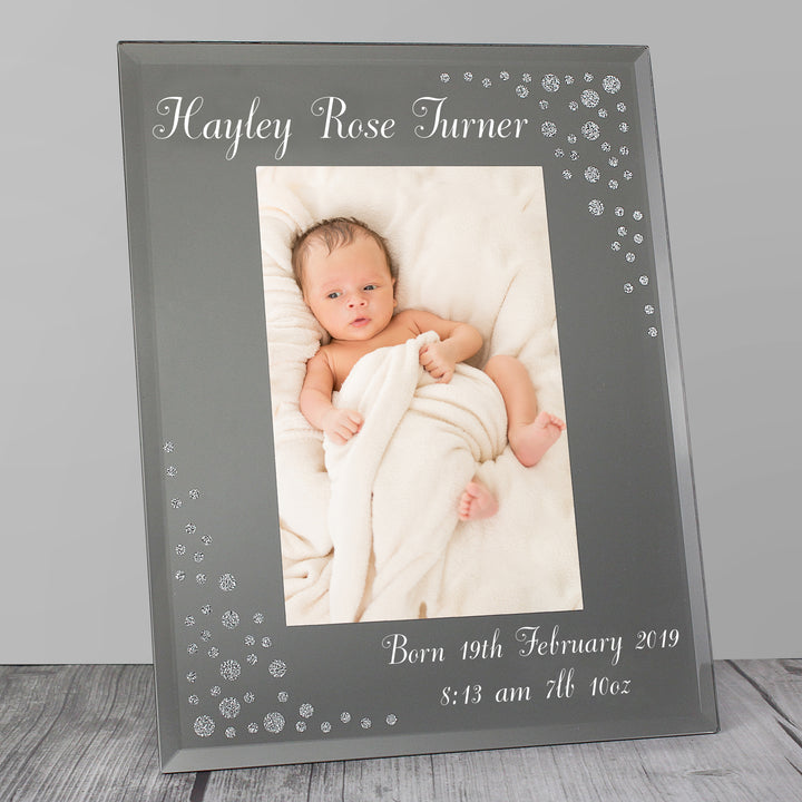 Buy Personalised Any Message 4x6 Diamante Glass Photo Frame at www.giftsfinder.co.uk