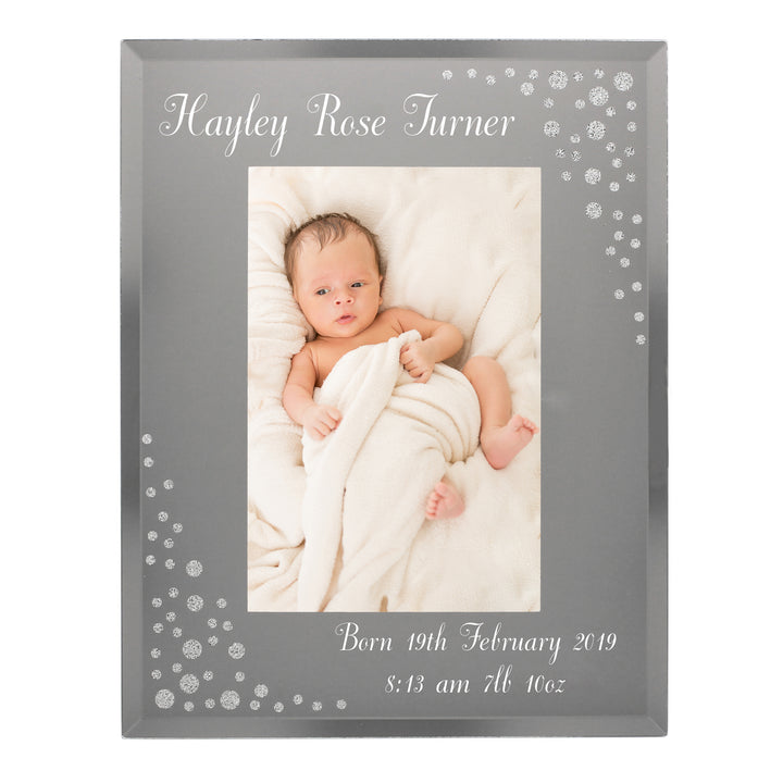 Buy Personalised Any Message 4x6 Diamante Glass Photo Frame at www.giftsfinder.co.uk