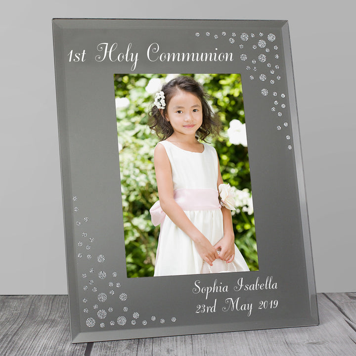 Buy Personalised Any Message 4x6 Diamante Glass Photo Frame at www.giftsfinder.co.uk