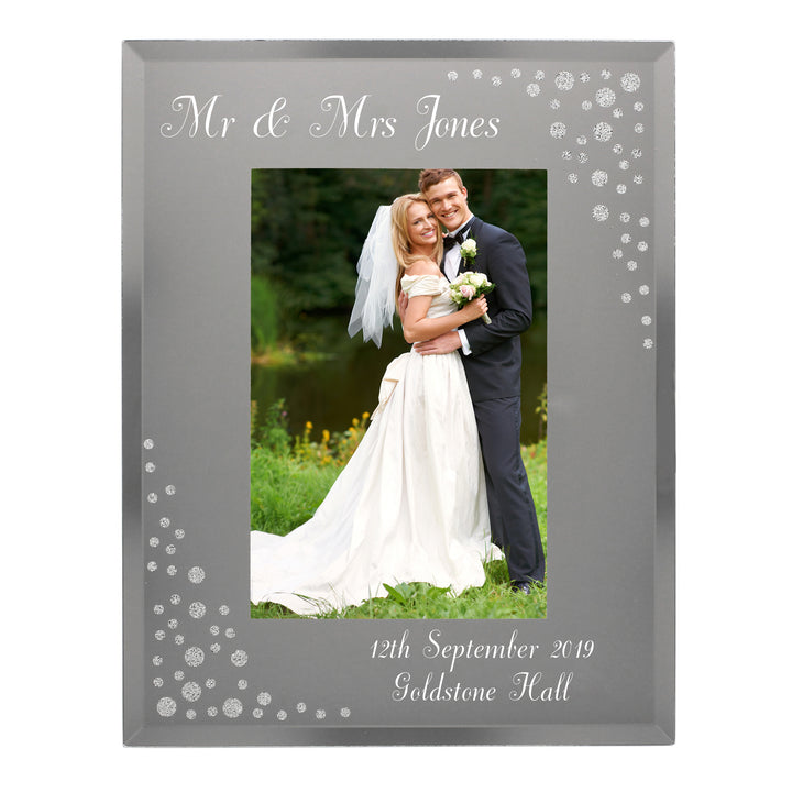 Buy Personalised Any Message 4x6 Diamante Glass Photo Frame at www.giftsfinder.co.uk