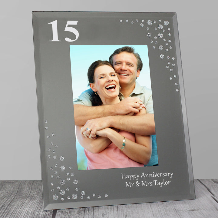 Buy Personalised Big Age 4x6 Diamante Glass Photo Frame at www.giftsfinder.co.uk