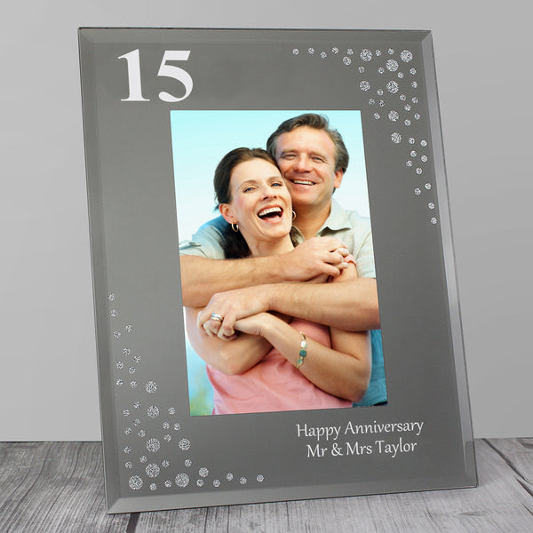 Buy Personalised Big Age 6x4 Diamante Glass Photo Frame available now at www.giftsfinder.co.uk