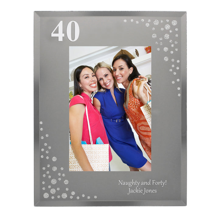 Personalised Big Age 6x4 Inch Diamante Glass Photo Frame - part of the Gifts Finder Photo Frames, Albums and Guestbooks collection