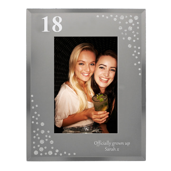 Personalised Big Age 6x4 Inch Diamante Glass Photo Frame - part of the Gifts Finder Photo Frames, Albums and Guestbooks collection