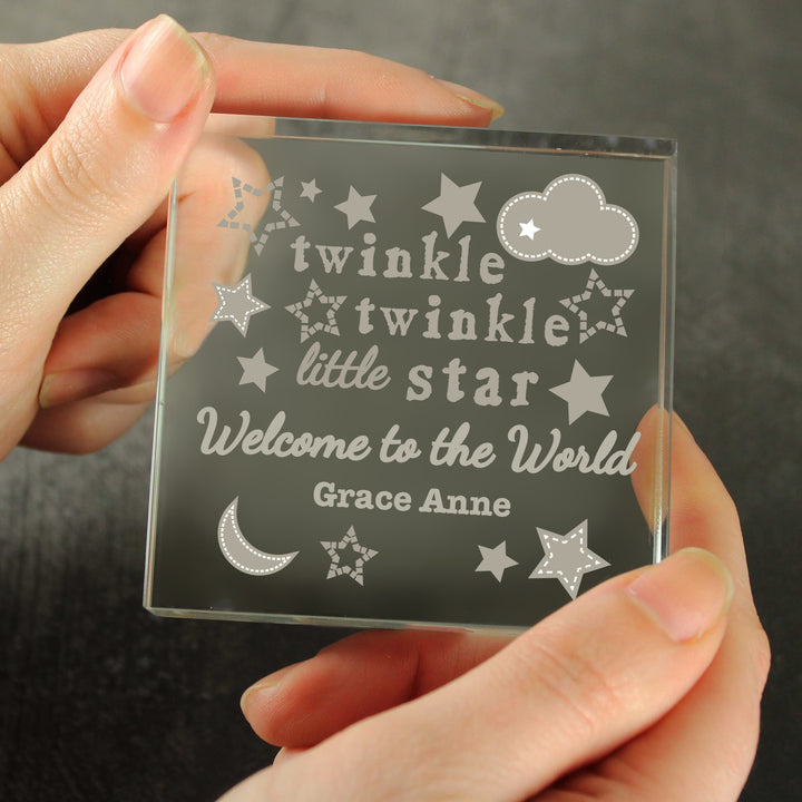 Buy Personalised Twinkle Twinkle Large Crystal Token at www.giftsfinder.co.uk