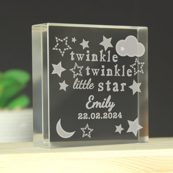 Buy Personalised Twinkle Twinkle Large Crystal Token at www.giftsfinder.co.uk