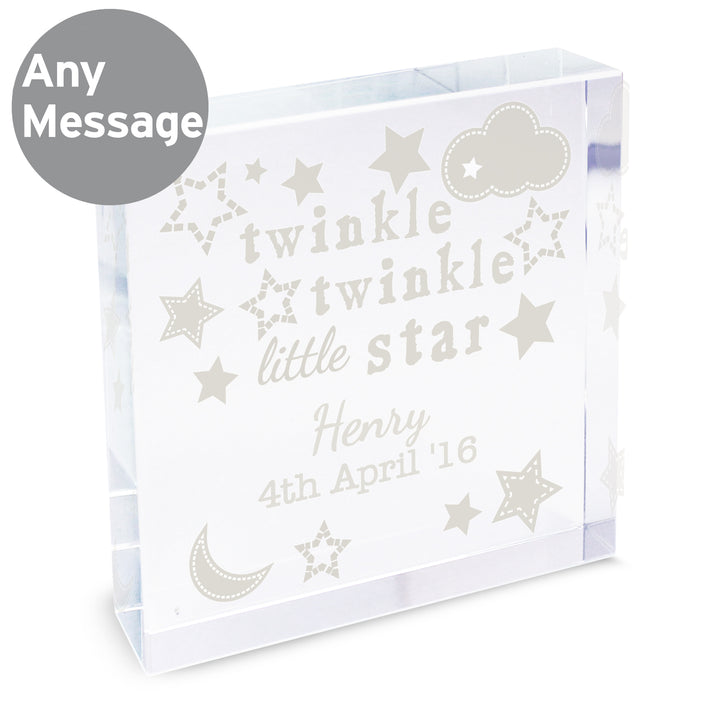 Buy Personalised Twinkle Twinkle Large Crystal Token at www.giftsfinder.co.uk