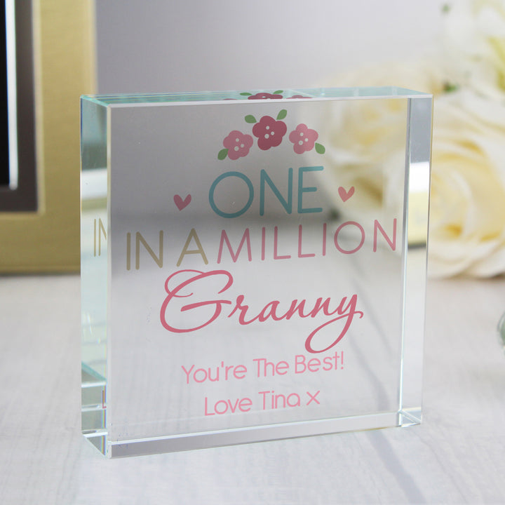 Buy Personalised One in a Million Large Crystal Token at www.giftsfinder.co.uk