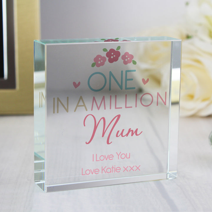 Buy Personalised One in a Million Large Crystal Token at www.giftsfinder.co.uk