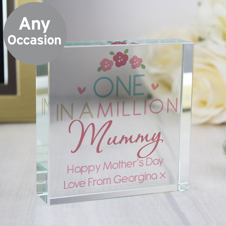 Buy Personalised One in a Million Large Crystal Token at www.giftsfinder.co.uk