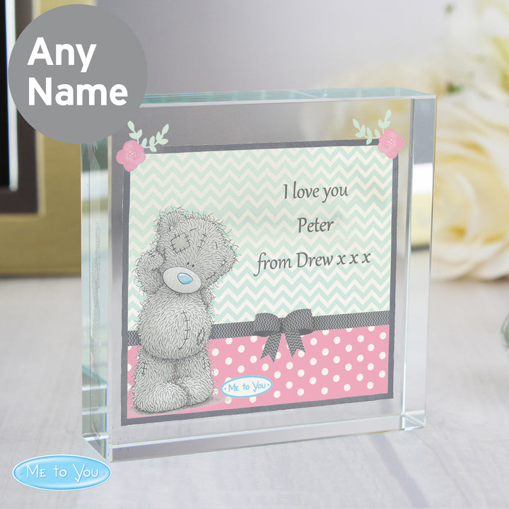 Buy Personalised Me To You Pastel Polka Dot for Her Large Crystal Token at www.giftsfinder.co.uk