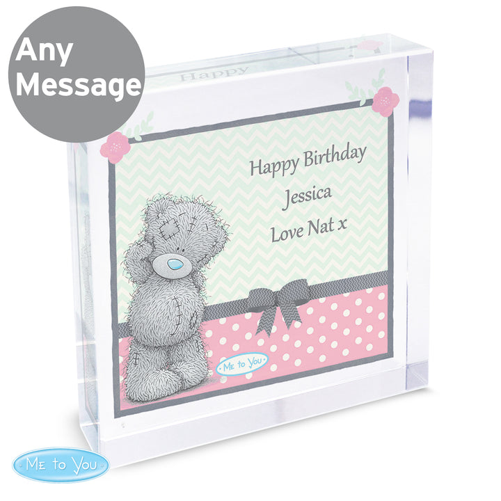 Buy Personalised Me To You Pastel Polka Dot for Her Large Crystal Token at www.giftsfinder.co.uk