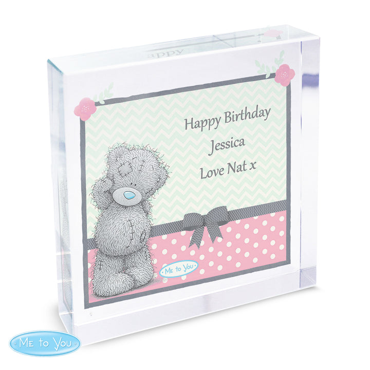 Buy Personalised Me To You Pastel Polka Dot for Her Large Crystal Token at www.giftsfinder.co.uk